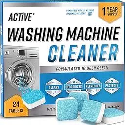 SMARAN Washing Machine Cleaner Descaler 24 Pack - Deep Cleaning Tablets For HE Front Loader & Top Load Washer, Clean Inside Drum And Laundry Tub Seal (Washing Machine Cleaner Tablets - 24 Pack)-image-37
