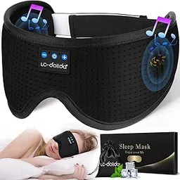 Sleep Headphones Sleep Mask with Bluetooth Headphones, LC-dolida Eye Mask for Sleeping Eye Pillow Sleeping Headphones for Side Sleepers Thin Speaker Cool Gadgets Gifts for Men&Women-image-10