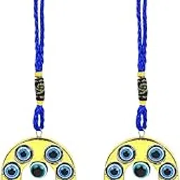 Tukku Collections Evil Eye Horse Shoe Wind Chime – Pack of 2 Blue Nazar Battu Wall Hangings – Feng Shui Protection Charm for Home Entrance & Door Decor (Metal, 3x2x15 cm)-image-66