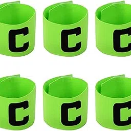 6 Pcs Adjustable Elastic Soccer Captain Armband Arm Bands Football Basketball Player Bands for Youth Adult Green-image-14