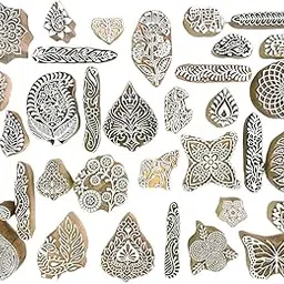 Kraftwala Wooden Art Craft Deep Carved Mix Scrapbooking Printing Blocks (Pack of 10)-picture-16