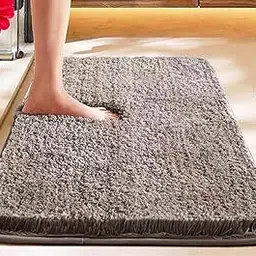 HOWNICE Doormat for Bedroom,Bathroom,Kitchen,Living Room,Home Entrance,Room Main Door,Non Slip and Fluffy mats (Grey Rug S) | Pack of 2-picture-22