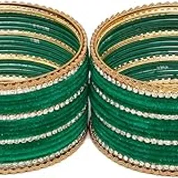 youbella Jewellery for Women Velvet Maroon Bangles Set Women and Girls (Green)-picture-46