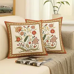 Hummingbird Cushion Covers (16x16 Inch) Printed Square Covers Soft Decorative for Sofa/Chair/Bedroom (Pack of 2) Poppy-image-95