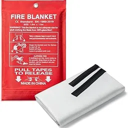 Emergency Fire Blanket for Home and Kitchen, 1 Pack, High Heat Resistant Fire Suppression Blanket, Fiberglass Flame Retardant Safety Blankets for Camping Warehouse (39.4" x 39.4")-image-51