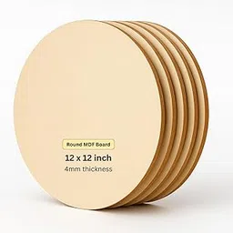 SHREBHAVI MDF Circle Board (Set of 5) | 12 x 12 Inch | 4mm Thick for Resin Art, Painting, Lippan Craft, Wall Art & DIY Home Decor-image-87