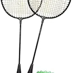 Badminton Kit with 2 Rackets and 1 Green Plastic Shuttlecocks-picture-49