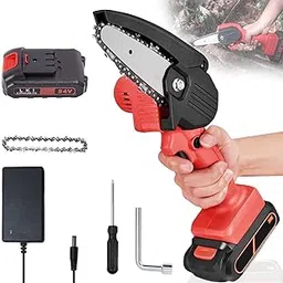 Tonyra 24V Cordless Rechargeable Chainsaw, Battery Powered Electric Saw For Tree Branch Wood Cutting Garden Trimming Mini 5-Inch Portable Power Machine Procut One Hand Operated Lightweight-picture-21