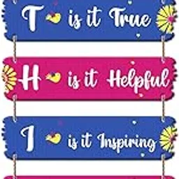 Decor Smart THINK Positive Wooden Hanging Wall Decor | Before You Speak Quote Sign | Decorative Wooden Wall Hanging for Office, Study & Room Decoration | Motivational Home Decor Accent (DWA_7408)-picture-28