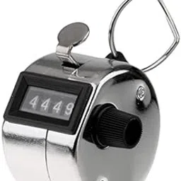 Heavy Duty Stainless Steel Hand Tally Counter, Model 5205, 4-Digit Display with Keyring, Silver-picture-34