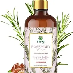 Sarva Rosemary Shampoo – Infused with Argan Oil, Biotin & Rice Water – 275ml | Anti-Hairfall Natural Cleanser for Stronger, Shinier Hair | Sulfate & Paraben Free | Daily Use for Men & Women-image-8