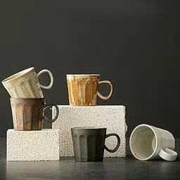 THE STYLE SUTRA Coffee Mug with Handle Stoneware Tea Water Hand Cup for Birthday Office Work Brown-picture-25