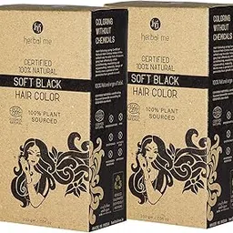 HM Herbal Me Soft Black Natural Hair Color (200gm+200gm) | CERTIFIED 100% Natural by Ecocert Greenlife (France)-picture-16