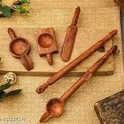 Wooden Made Sruba, Srchi, Pranita Set of Havan Spoons for Pooja (Brown) Havan Spoon,-picture-23