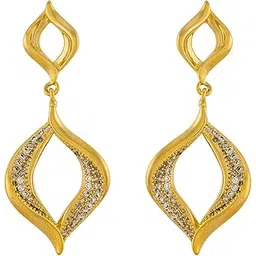 kushal's Fashion Jewellery White Gold Polished Copper Trendy Zircon Earrings, Best for Casual Wear & Special Occasion - 455831-picture-18