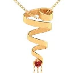 Womens P.C Chandra Jewellers 18Kt (750) Yellow Gold With Beautiful Spiral Pattern And Red Stone Pendant (Without Chain) For Women And Girls - 1 Grams-image-55