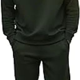 mack jonney Solid Half Zipper Track Suit for Men | Warm Fleece Tracksuit Set | Full Sleeve Sweatshirt-M6143-picture-10