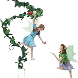 MYADDICTION Flower Fairy Garden Stakes Unique Resin Sculptures for Entrance Planter Lawn-picture-15