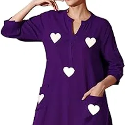 shopwave Women's Cotton Embroidered Straight Kurti with Pant Set (Purple-XL)-picture-23