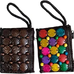 napp mall Handcrafted Coconut Shell wooden Sling bag for Women|Crossbody Purse Handmade Natural Style Hanging Bag Ladies Purse girls sling bag girls designer purse mobile purse-picture-34