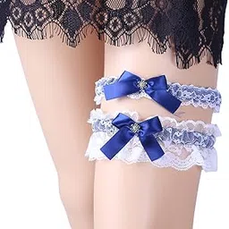 zoylink 2PCS Bridal Garter Elastic Sexy Decorative Lace Garter Wedding Garter for Prom-picture-13