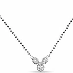 zarkan 925 Silver Link Water Drop Mangalsutra | Silver Mangalsutra with CZ Diamonds | Minimal Jewelry for Women| 925 stamp-picture-25