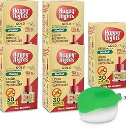 Happy Night 45 ML Mosquito Refill with Machine/ Active Tulsi Mosquito Refill/ Mosquito Repellent/ Liquid Vaporizer for Mosquito/ Natural Insect Repellent /Room freshner/Safe for Kids & Baby/ 1 Mosquito Machine + 5 Refill (45ml each)-image-78