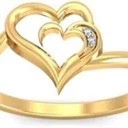 anopchand tilokchand jewellers atjewels 14K Yellow Gold Over .925 Sterling White CZ Diamond in Pave Set Promise Heart RING For Women's-picture-22