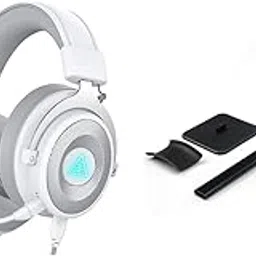 EKSA E900 Pro White Gaming Wired Over Ear Headphones Noise Cancelling with Mic & Led & EKSA Headphone Stand, BALCK-picture-40