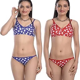 rtx Women’s Cotton Fabric Panty Bra Set,Lady Lingerie Set Girls Under wear Ladies Inner wear Panty Bra Set Color-picture-58