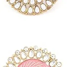zaveri pearls Combo of 2 Ethnic Meenakari & Kundan Adjustable Finger Rings For Women-ZPFK10225-picture-14