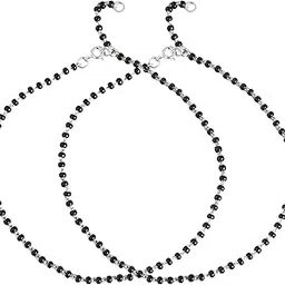 zavya 925 Sterling Silver Beads Minimal Rhodium Plating Anklet (Pair) | Gift for Women & Girls | With Certificate of Authenticity & 925 Stamp-picture-55