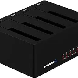 SABRENT Docking Station SSD/External Hard Disk/HDD 2.5/3.5 inch, USB 3.2 Gen 1, 4 Slots for SSD/HDD, with Power Supply and Fan, for SATA SSD/HDD, with 4 Separate ON/Off switches (DS-U3B4) image 1