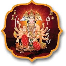 Panchmukhi Hanuman Wall Sticker Door Vastu Dosh Rectification Remedy of Home, Office and Factory Photo Poster with self Adhesive Tape, 5 cm Pack of 5 PIC-picture-21