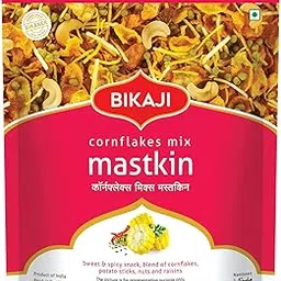 Bikaji Mastkin - Cornflakes Mix | 350g Pack | Authentic Indian Snack | Made in Bikaner | Crispy & Flavorful | Perfect Tea-time Snack | Corn & Cashews | Seasoned with Spices |-picture-45