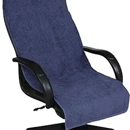 VVIP Home 100% Superfine Cotton Solid Large Luxury Office Chair Towel/Car Towel,Car Seat Cover with Tie Knot 550 GSM - (Pack of 1) Original Product AS PER Picture Shown (Blue)-image-7