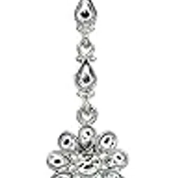 jyona Flashy Alloy Silver Plated Kundan/AD MaangTikka For Girls And Women (Stikka02)-picture-45
