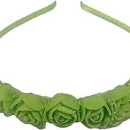 productmine Floral hairband Flower Hair Band flower hair accessories Head Band floral for Women and Girls Tiara for women wedding - Artificial GREEN Color : 1 Pc-picture-17