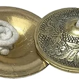 Brass Manjira Pair Kirtan-Worship- kartal instrument-Hand Cymbals medium size-image-98