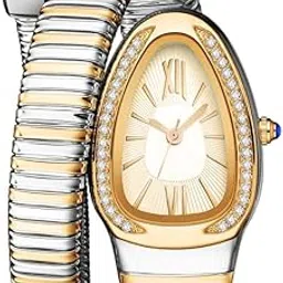 shocknshop Analog White Dial Diamond-Embellished Snake Spiral Bracelet Watch for Women -WCH166-picture-14