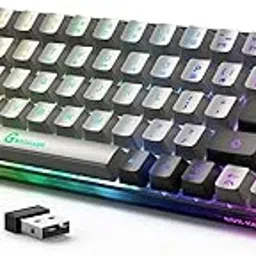 GEODMAER 65% Wireless Gaming Keyboard, Rechargeable, LED Backlit, Plug-and-Play, Ultra-Compact Anti-ghosting No-Conflict Keyboard for PC Laptop Windows (Grey-Black)-picture-35