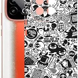 AtOdds Mobile Skin Sticker Wrap | Compatible for VIVO IQOO NEO 10 (5G) | Scratchproof Matte Finish | Full Coverage for All Sides & Camera Protection (B&W Graffiti)-picture-21