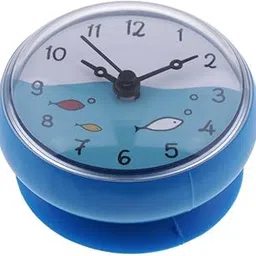 CALANDIS® Bathroom Wall Suction Clock Waterproof Time Display Home Decor Gift Blue image 1