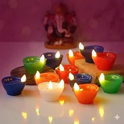 Charge X Set of 12 Decorative Water Sensor Multi Color Diyas – Automatic Water-Activated Diya for Diwali, Pooja, Festive Home Decoration & Wedding Gifts | Best for Diwali Home Decoration (Pack of 12)-picture-11