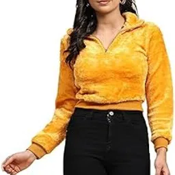 Womens Girls Fashion Casual Long Sleeve Zipper Sweatshirt-image-9