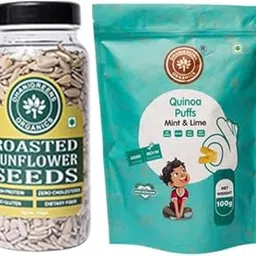 Dhanigreens Organics Combo Pack (Sunflower Seeds 240g + Sweet Quinoa Puffs Mint & Lime 100g) | Natural Ingredients Snacks | Gluten-Free, Cholesterol Free, Transfat Free, Lightly Seasoned-picture-21
