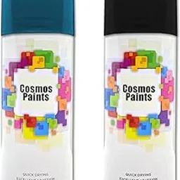 Cosmos Paints Blue & Matt Black Spray Paint 200ml (Pack Of 2 Can)-picture-12