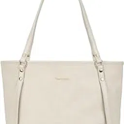 fastrack Casual Laptop Tote Bag For Girls, Large Size With A Zipper Closure And Padded Laptop Compartment, Compatible With Laptops Up To 14 Inches, Double Handle Bag, Off White-picture-59