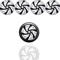 Auto Pearl 14" Inch Set of 4 Pcs Hubcap Wheel Cover Replacements for OEM Steel Wheels ABS with Retention Ring | for All Cars |Black Silver WCF08-picture-12