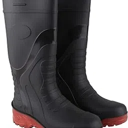 Handu Mens Isi (11" Inch Size - 7) Soft Toe Gumboots For Density Puncture Tear Resistant, Anti-Slip Inside Lining-Fabric Gumboot-picture-46